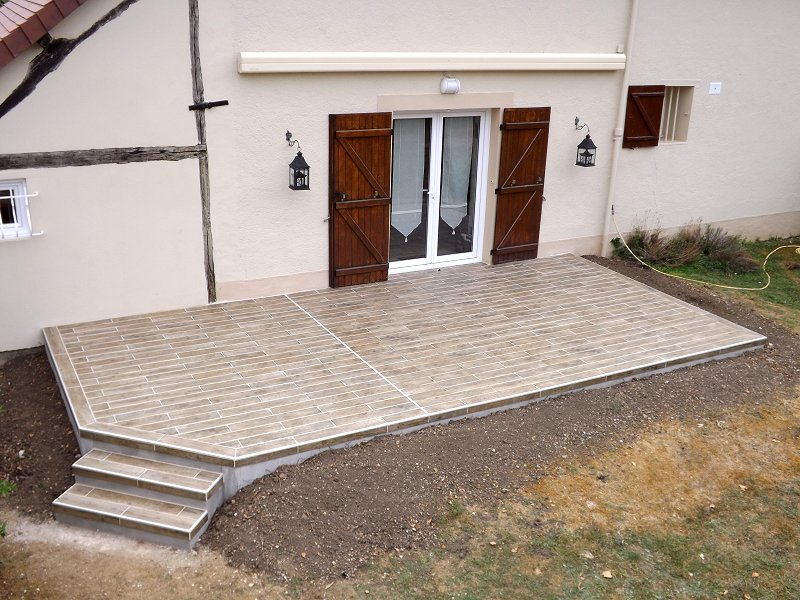 Carrelage d'une terrasse